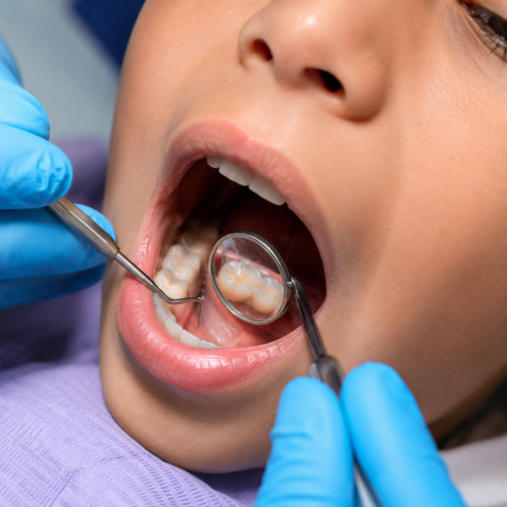 Señadores y resinas en caries dentales infantiles